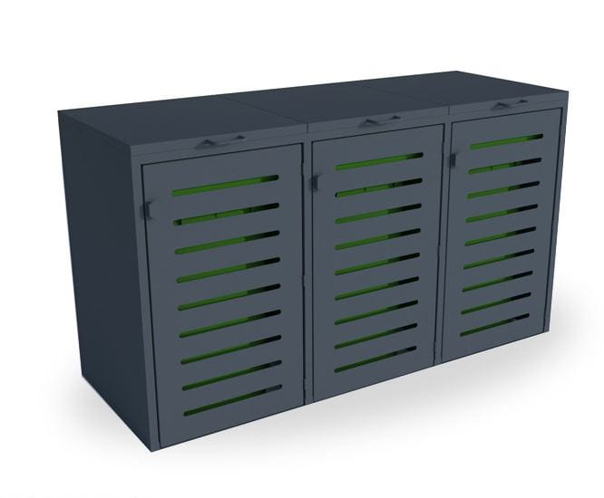 Zabudowa do pojemników na odpadki 3x120 l stal ocynkowana malowana
