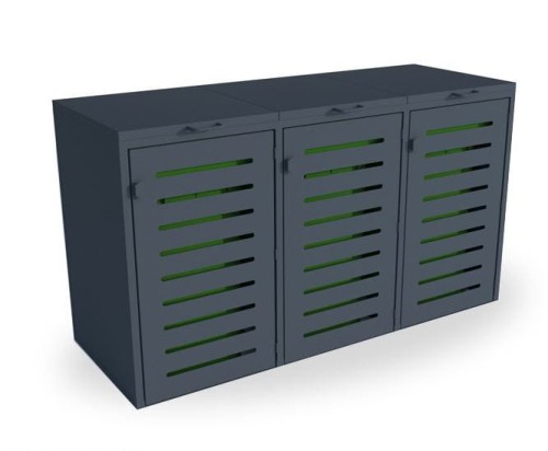 Zabudowa do pojemników na odpadki 3x120 l stal nierdzewna