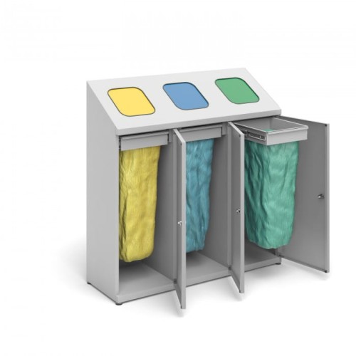 Kosz do segregacji BIN-3 z ramką na worki PSO 3_3W