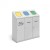 Kosz BIN-3 do segregacji odpadów 3-komorowy z pojemnikami