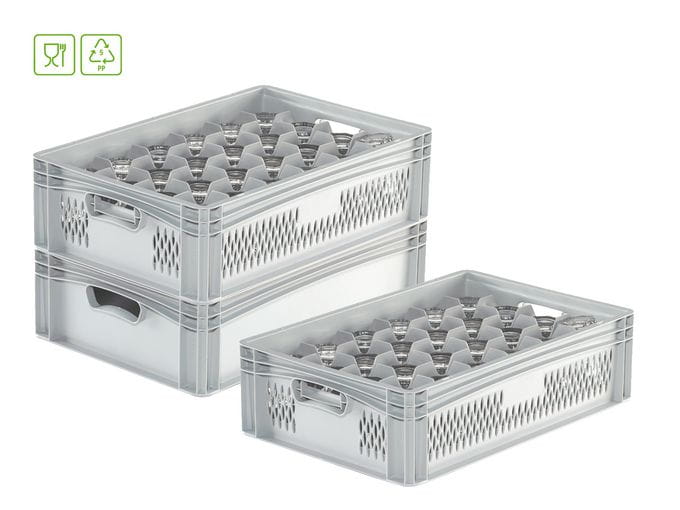 Skrzynka na owoce i warzywa 40x30x7 Basicline szara