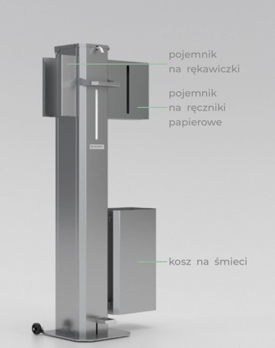 Dozownik dezynfekcyjny wolnostojący 5 litrów ze stali nierdzewnej
