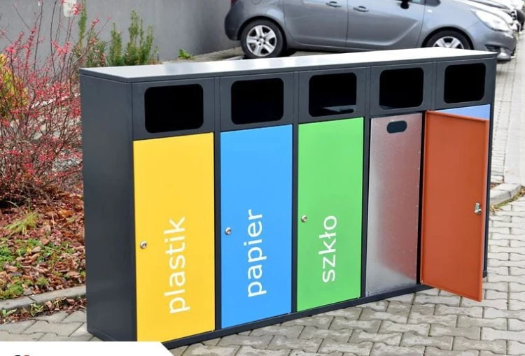 Kosz Etna V 80 l z 5 pojemnikami do segregacji