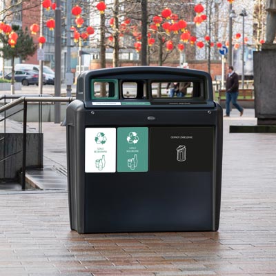 Pojemnik do recyklingu 3 frakcji Nexus Evolution City Trio z pokrywą