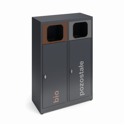 Kosz do segregacji ANT-3 z ramką na worki lub z pojemnikami RAL7024