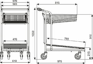 Metalowy wózek transportowy Vario WTP-3 do magazynu