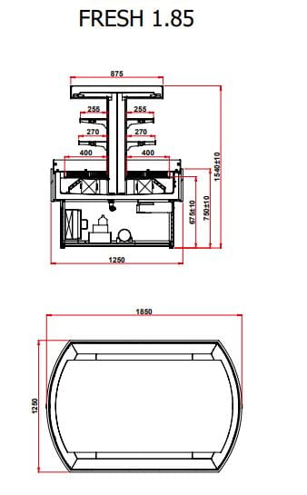 Profesjonalna wyspa chłodnicza FRESH 185 Igloo