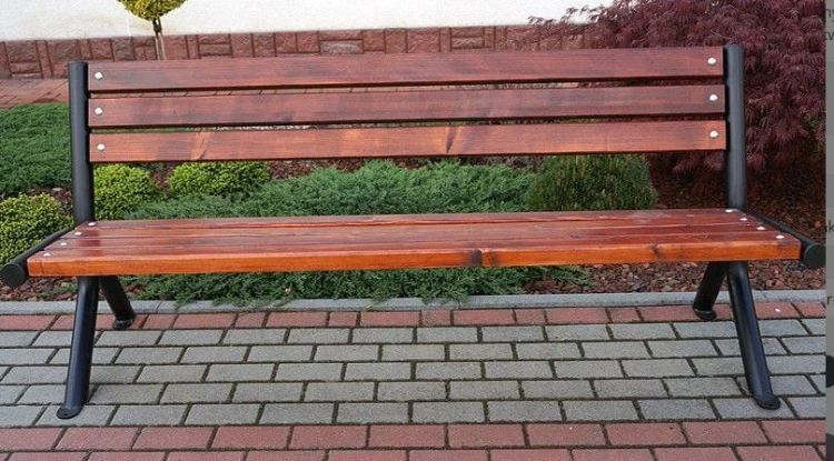 Ławka parkowa Czajka z drewnianymi listwami