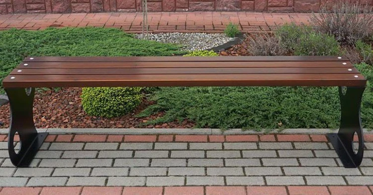 Ławka stalowo-drewniana Fala II do przestrzeni publicznych