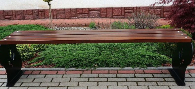 Ławka ogrodowa Fala I z drewnianym siedziskiem