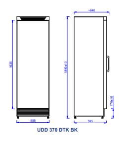 Szafa mroźnicza MAWI UDD 370 DTK BK z pełnymi drzwiami