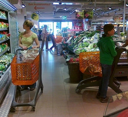 Wózek sklepowy Midi Eco 160 l z siedziskiem dla dziecka