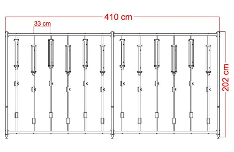 Stalowy wieszak na 24 rowery Lift 24 Premium
