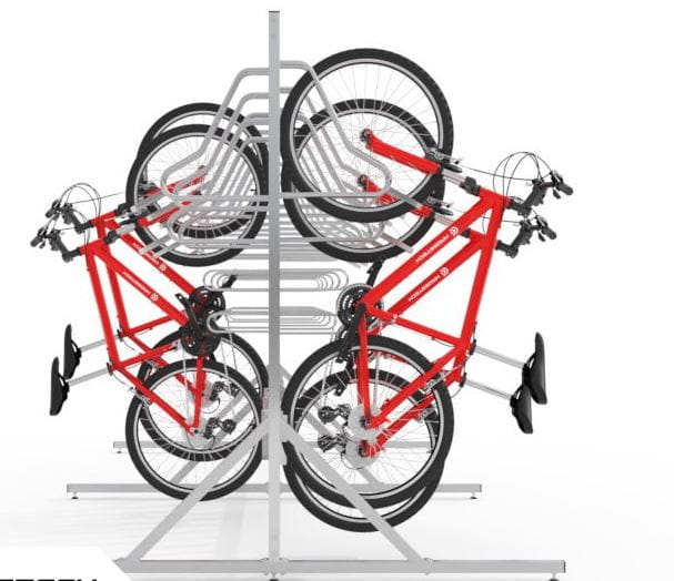 Stojak na 36 rowerów Lift Premium ze stali ocynkowanej