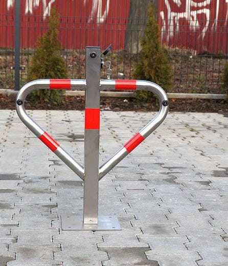 Składana blokada parkingowa INOX z zamkiem samozatrzaskowym