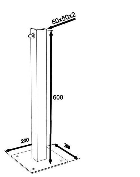Blokada parkingowa 60 cm stal nierdzewna
