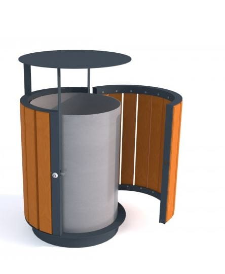 Kosz uliczny Onyx 53 l drewno i stal