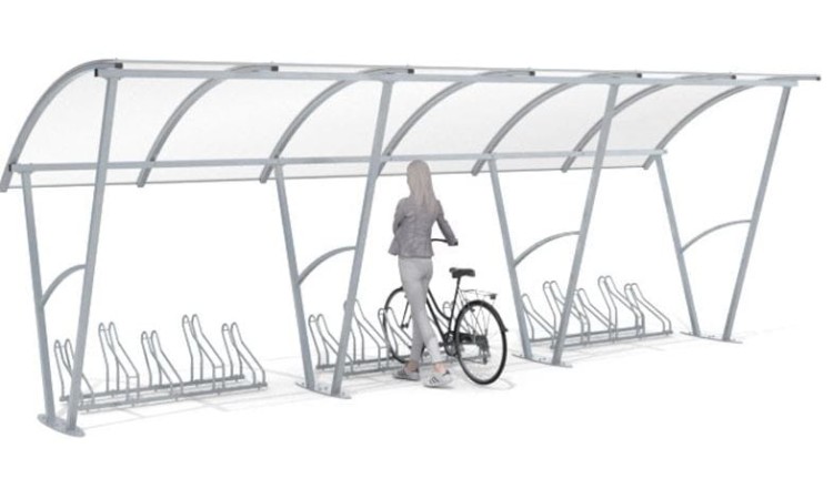 Wiata rowerowa Świt zadaszona na 15 rowerów 630 cm