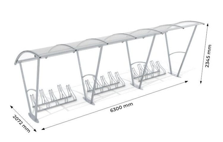 Wiata rowerowa Świt 630 cm do przestrzeni publicznej