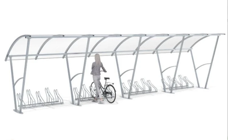 Wiata rowerowa Świt zadaszona na 20 rowerów 840 cm