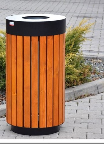 Kosz na odpadki Ibis I drewniano-stalowy owalny