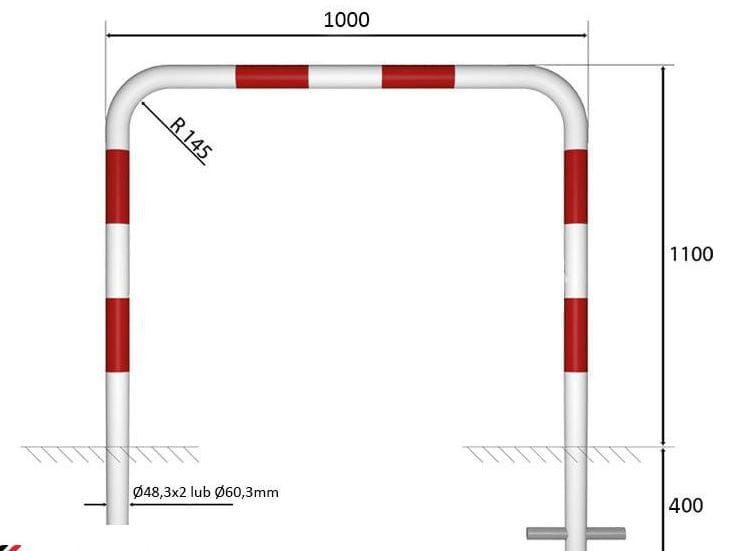 Bariera drogowa bez poprzeczki stal ocynkowana i malowana