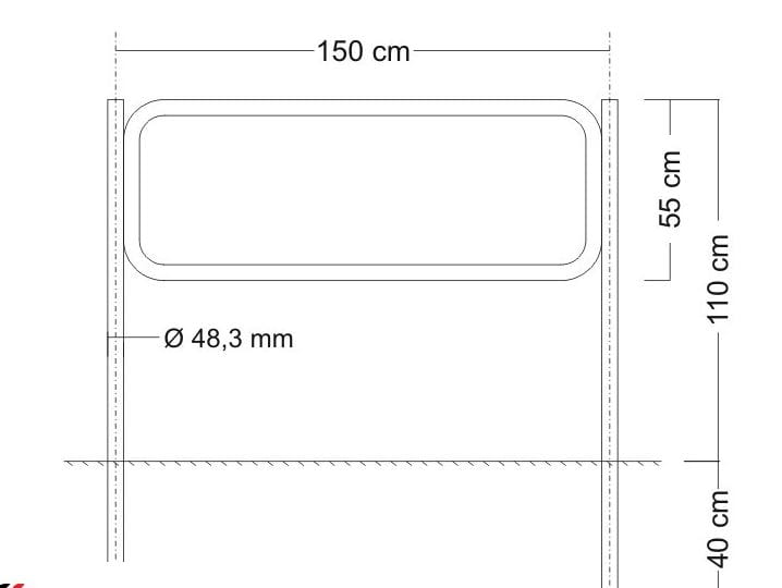Bariera ochronna olsztyńska Ø 48,3 mm z naklejkami odblaskowymi