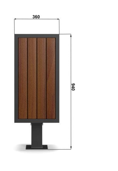 Kosz miejski Onyx C stal ocynkowana i drewno