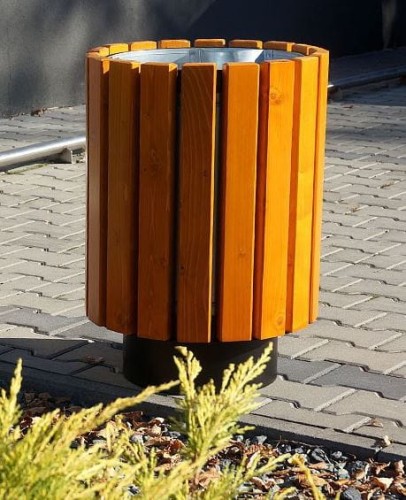 Kosz Onyx owalny 53 l stal i drewno