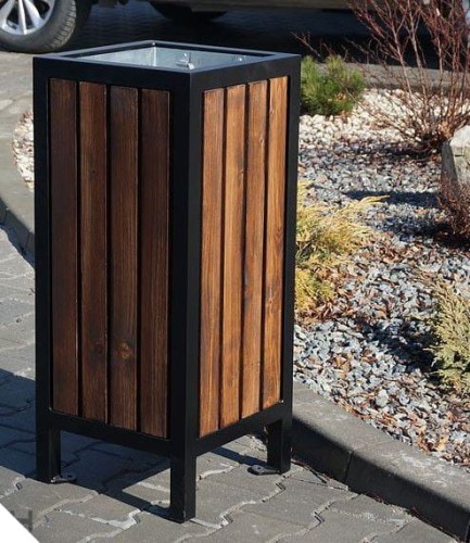 Kosz Onyx A z listwami w kolorze palisander
