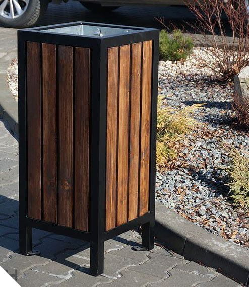 Kosz Onyx A z listwami w kolorze palisander