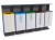 Kosz do segregacji Heros V 5x80 l widok frontowy