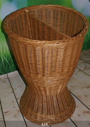 Kosz wiklinowy ekspozycyjny kieliszek z przegrodą 64 cm