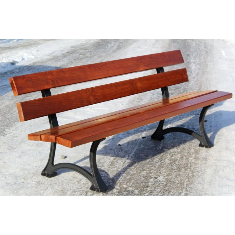 Ławka parkowa Łódzka 150 cm z żeliwną podstawą