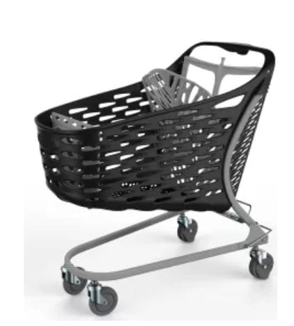 Wózek sklepowy Rabtrolley Samba Eko 130L Black widok z przodu