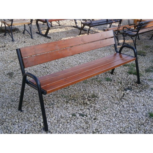 Ławka miejska Wenecja stalowa z oparciem 180 cm