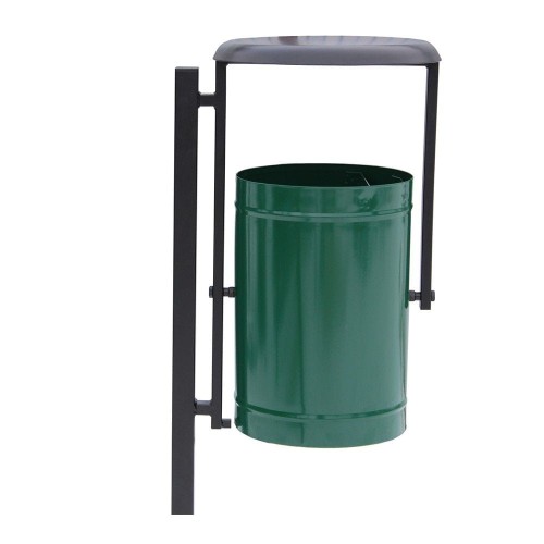 Kosz na śmieci Basic z daszkiem 35 l stalowy