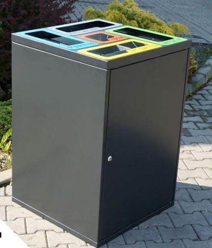 Pięciokomorowy kosz do segregacji odpadów Cube II 70-80 l