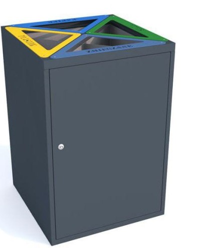 Kosz do segregacji odpadów Cube V 4x80l 4 komorowy