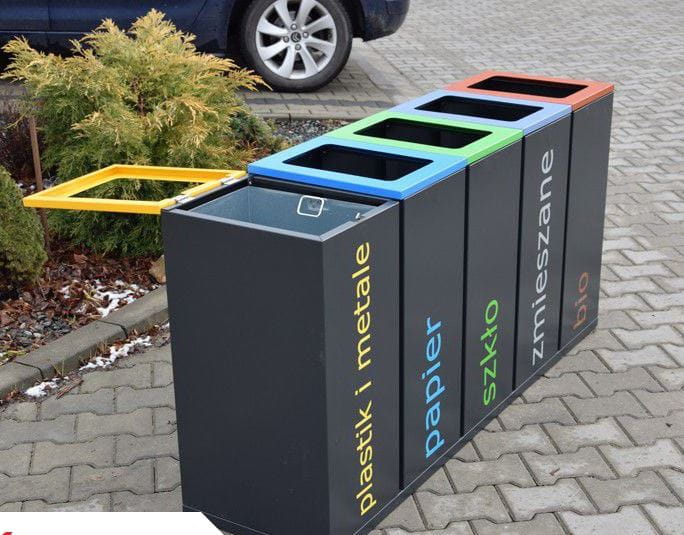 Stalowy kosz do segregacji odpadów 60 l Satis V
