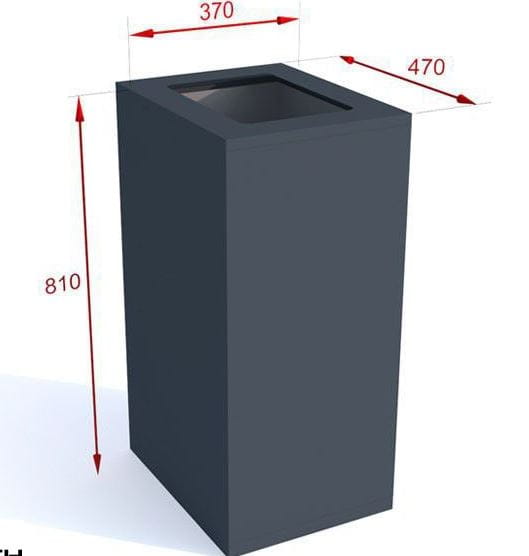 Kosz do segregacji odpadów 100 l wykonany z blachy 1 mm