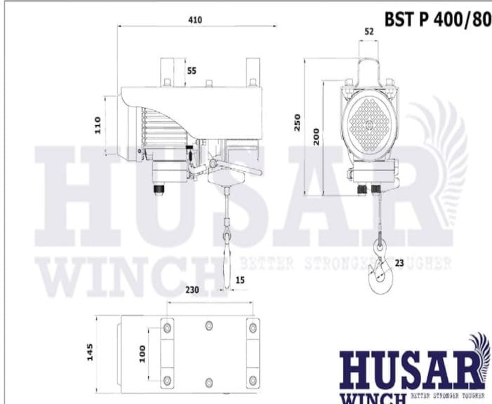 Wciągarka elektryczna linowa BST P 400/800 800 kg