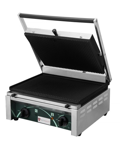 Grill elektryczny kontaktowy panini RN101-A z dwiema płytami ryflowanymi