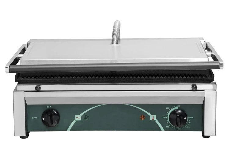 Grill elektryczny do panini z ryflowaną płytą górną i dolną