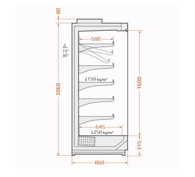 Szafa chłodnicza Hercules 86.206 2500 mm z roletą nocną