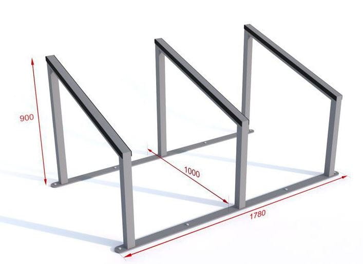 Nowoczesny stojak na rowery UG-5 modułowy-3 z regulacją