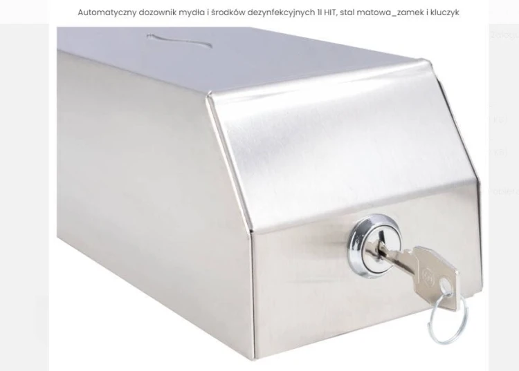 Bezdotykowy dozownik mydła 1 l ze stali nierdzewnej