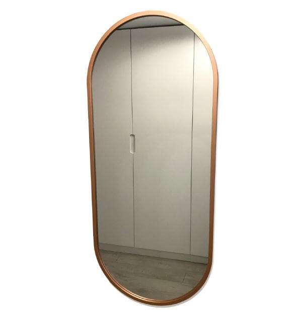 Lustro łazienkowe owalne Japandi miedziane 1150 x 500 mm