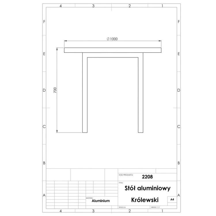 Stół parkowy okrągły 100 cm deski świerkowe