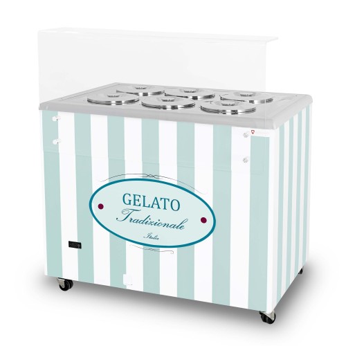 Dystrybutor do lodów Gelato Pozetti 6 Pastel Blue